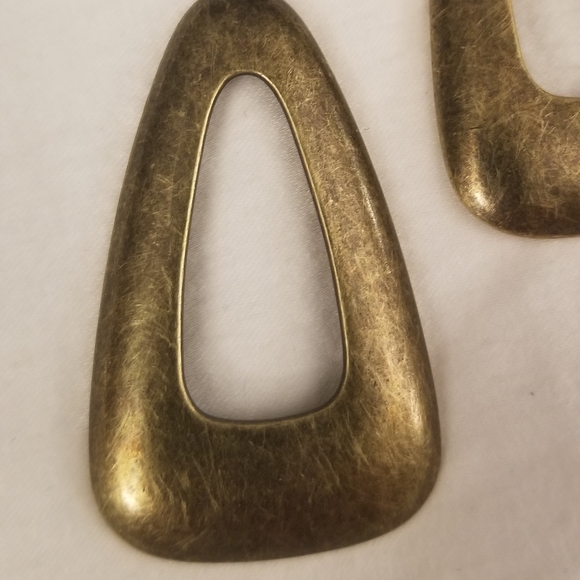 Brass Triangle Earring - Picture 2 of 3
